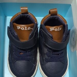 Polo by Ralph Lauren Kids Navy and Brown Sneakers